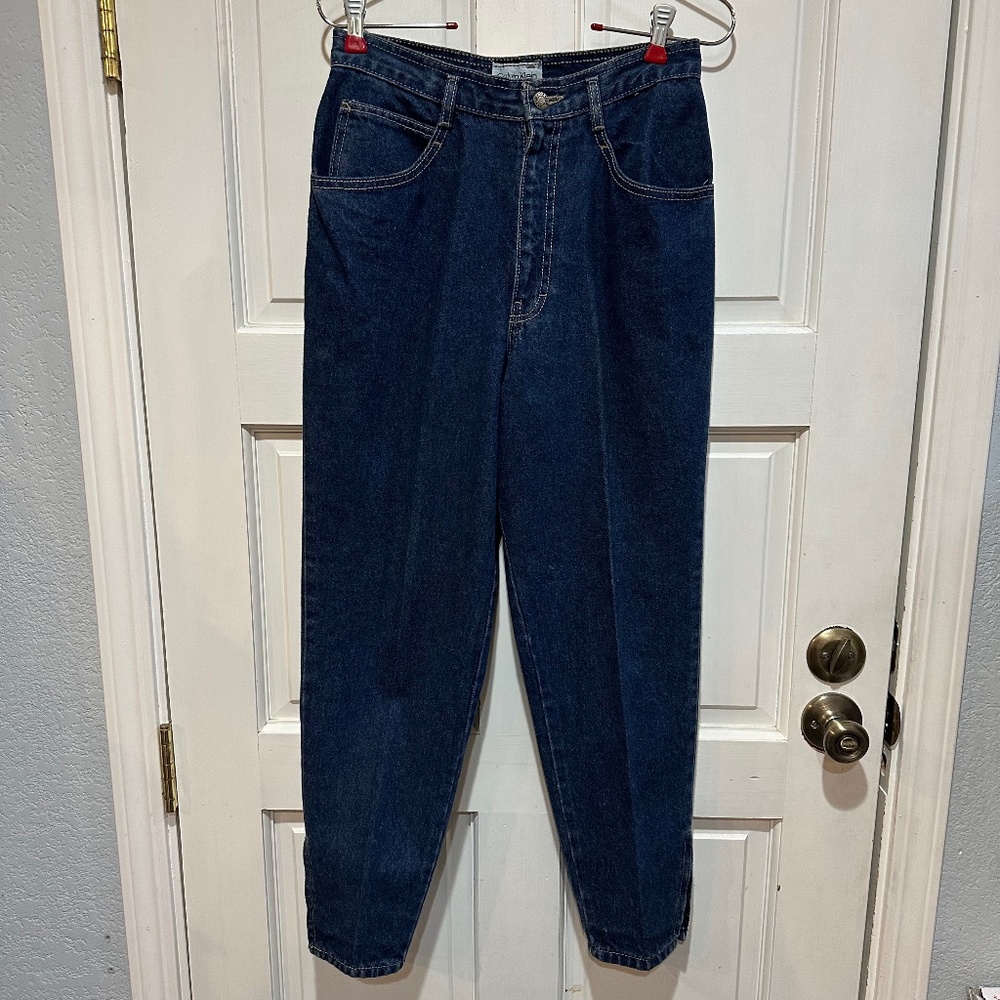 Vtg Calvin Klein Jeans Women Junior 11 Zip Ankle Tapper Blue 90s Made in USA